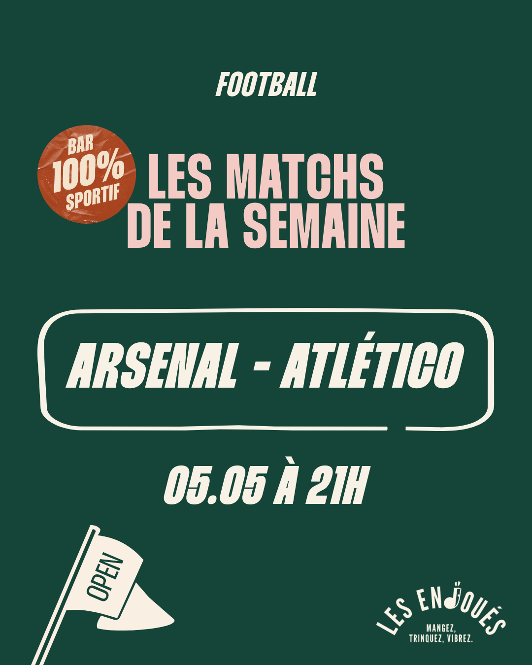 Mardi 5 mai à 21 h - Demi finale Retour